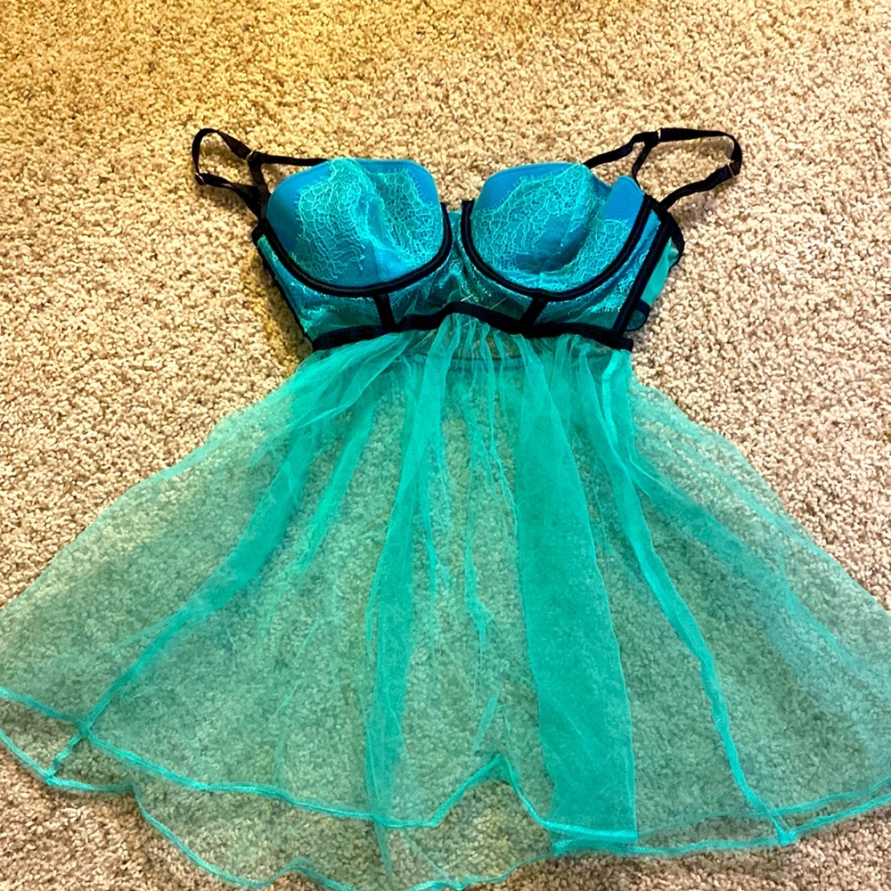 Victorias Secret Turquoise Toole Lingerie